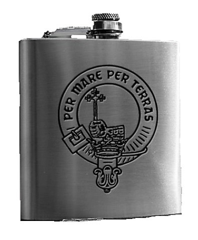 Clan Crest Stainless Steel Hip Flask 6oz. - Click Image to Close